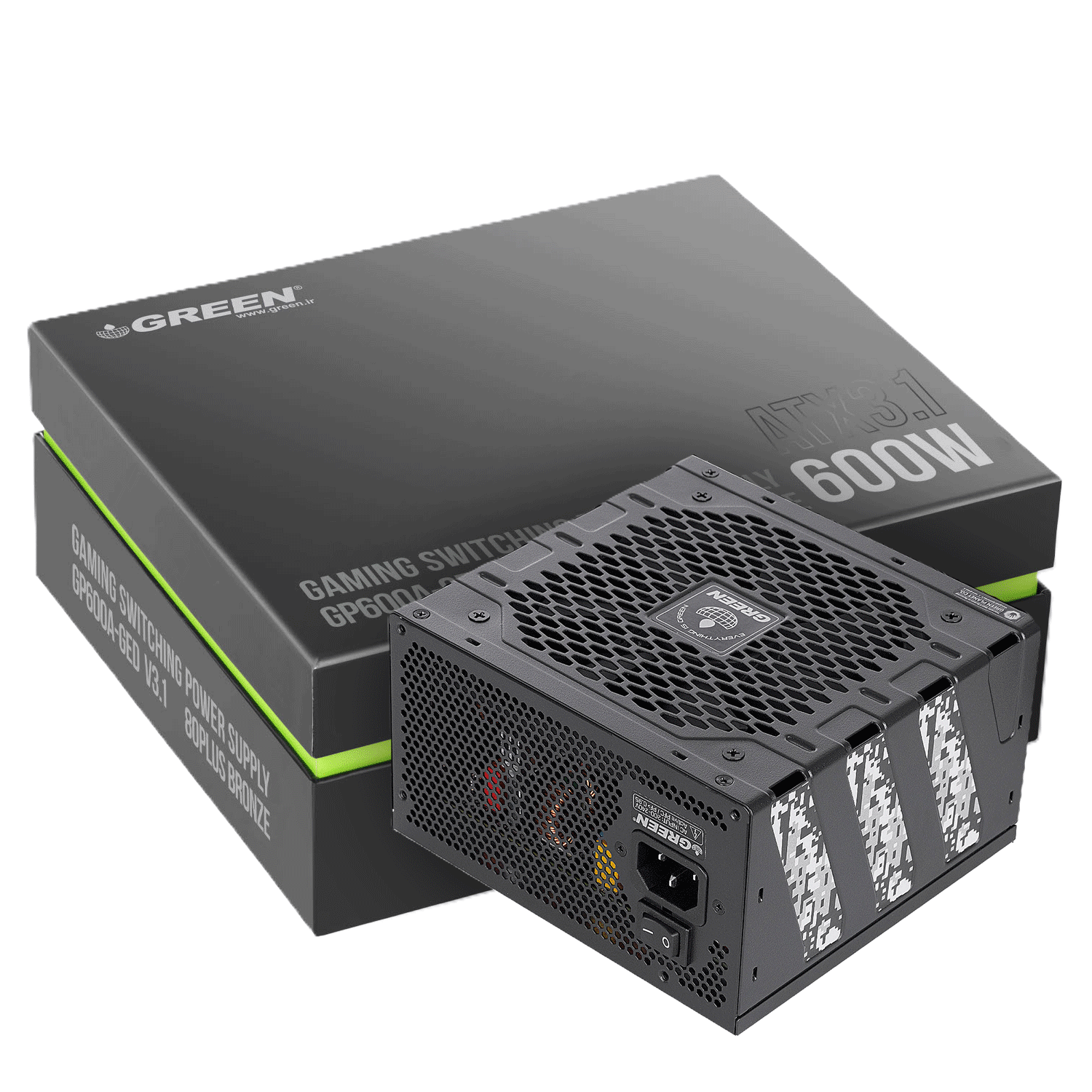 پاور غیر ماژولار گرین مدل GP600A-GED V3.1 600W