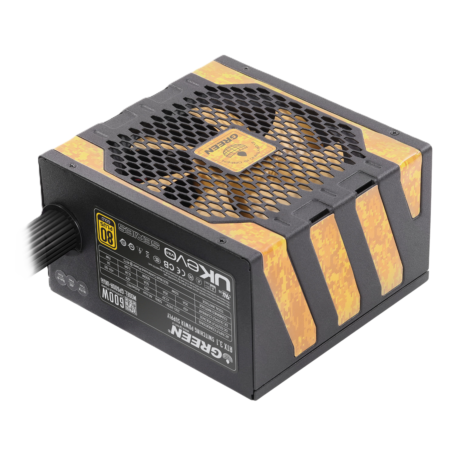 پاور غیر ماژولار گرین مدل GP600A-UK EVO V3.1 600W - تصویر 4