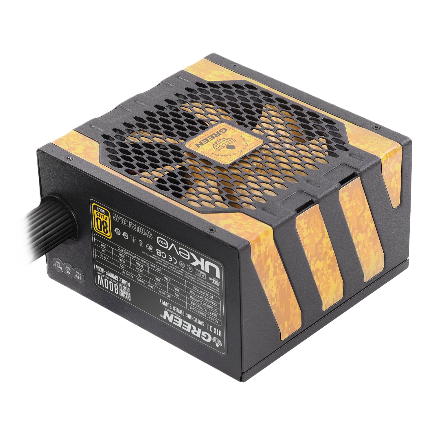 پاور غیر ماژولار گرین مدل GP800A-UK EVO V3.1 800W - تصویر 9