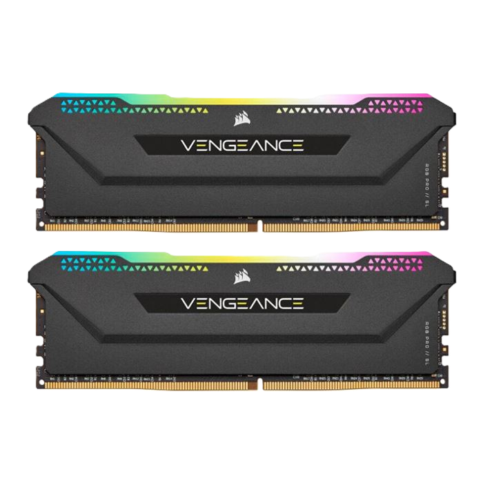 رم دو کاناله کورسیر مدل VENGEANCE RGB PRO SL Black Intel XMP ظرفیت 32 گیگابایت فرکانس 3200 مگاهرتز DDR4