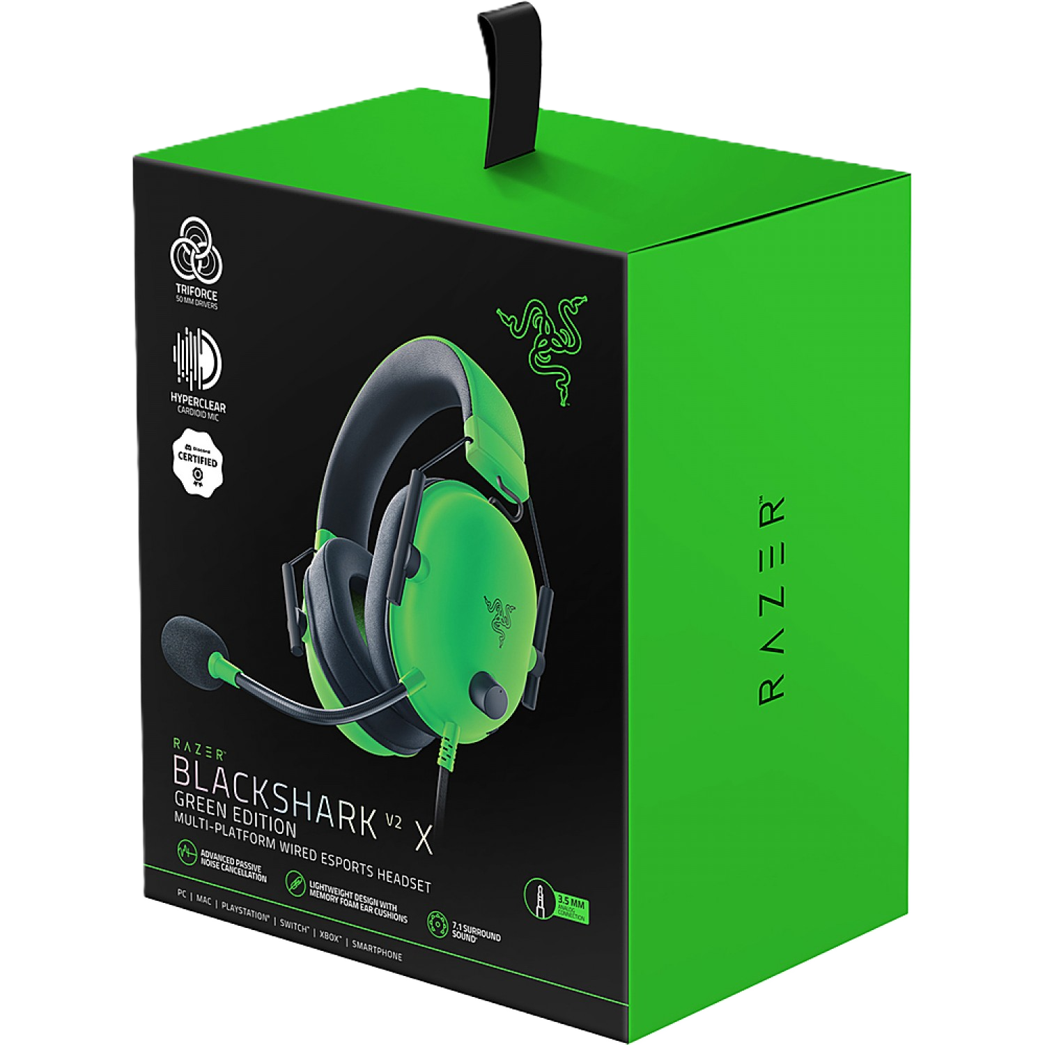 هدست سیمی ریزر مدل BlackShark V2 X Green - تصویر 2