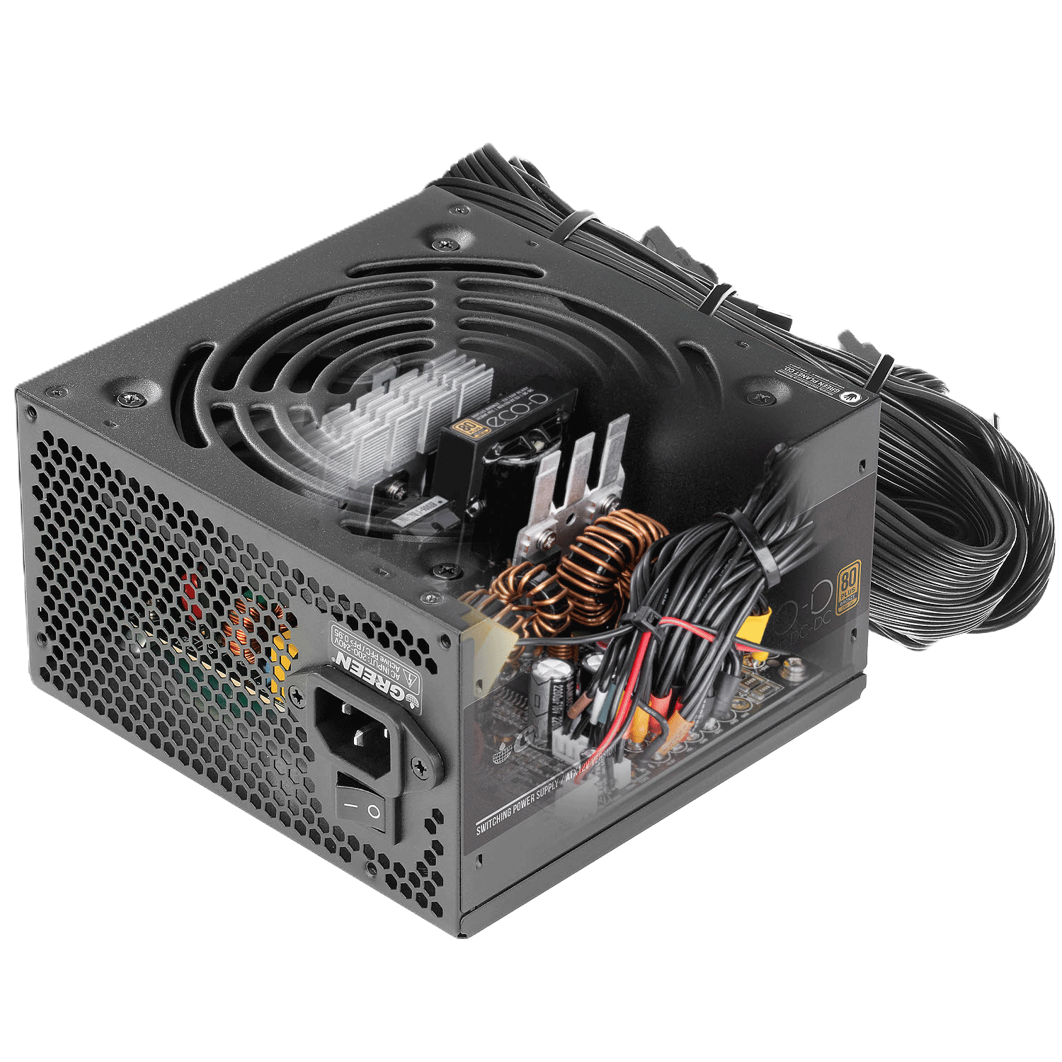 پاور غیر ماژولار گرین مدل GP600A-ECO D 600W - تصویر 2