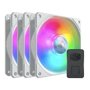 خنک کننده بادی کولر مستر مدل SickleFlow 120 ARGB White Edition 3 in 1