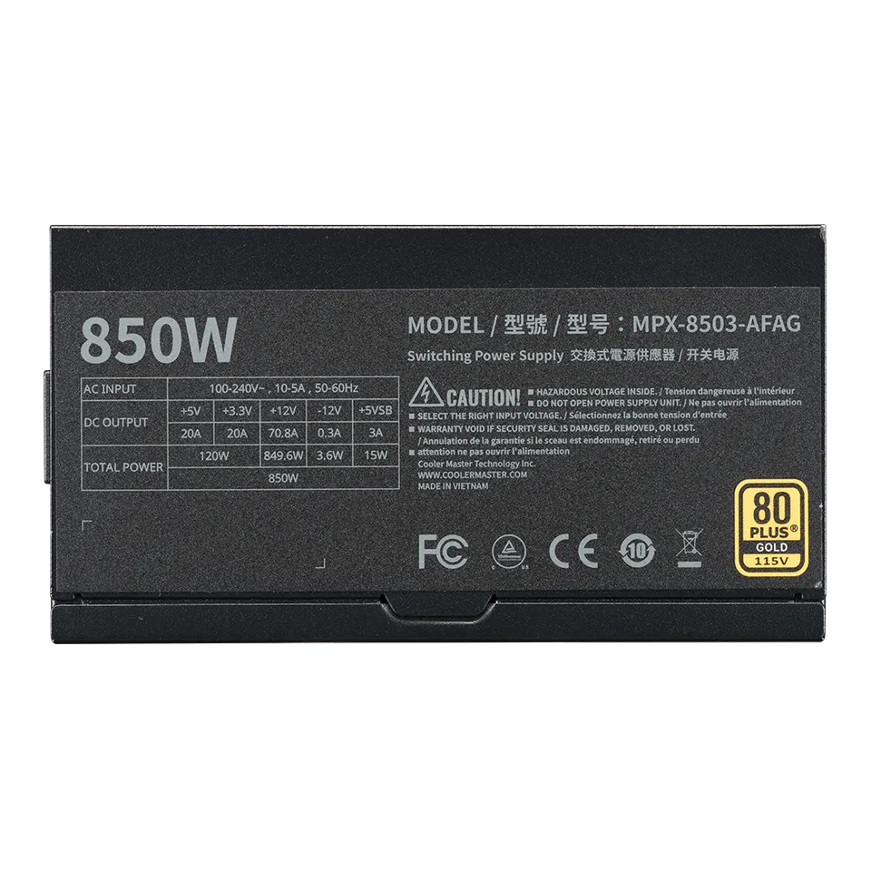 پاور ماژولار کولرمستر مدل MWE Gold 850W V3 - تصویر 3