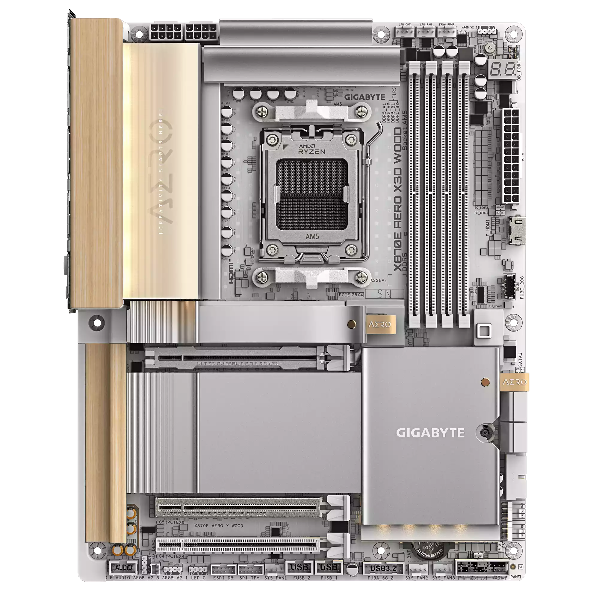 مادربرد گیگابایت مدل X870E AERO X3D WOOD - تصویر 3