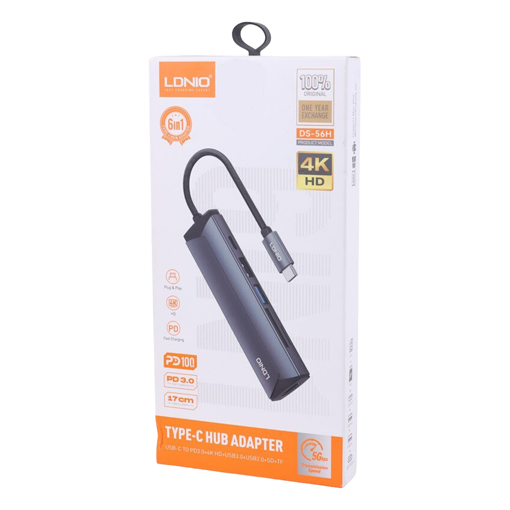 هاب 6 پورت USB-C الدینیو مدل DS-56H - تصویر 3