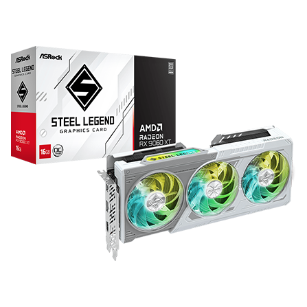 کارت گرافیک ازراک مدل RX 9060 XT Steel Legend 16GB OC