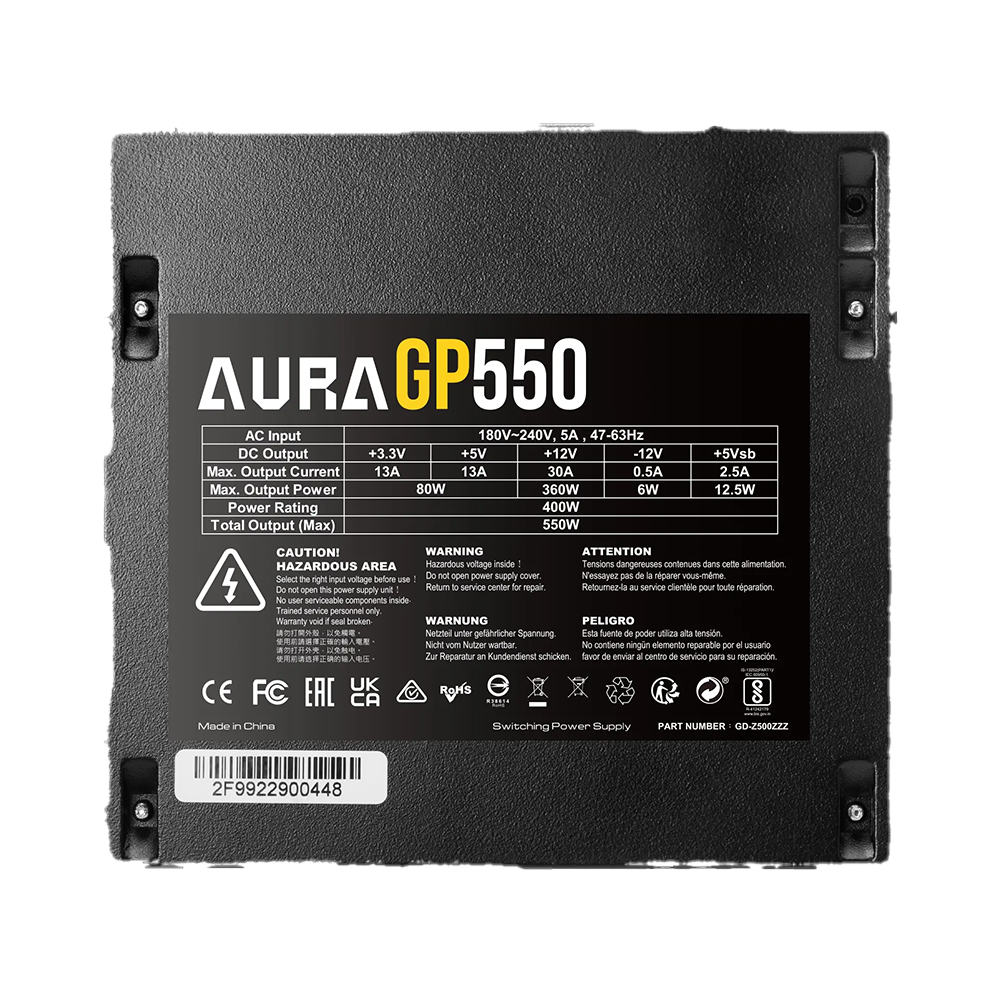 پاور غیر ماژولار گیم دیاس مدل AURA GP550 550W - تصویر 2