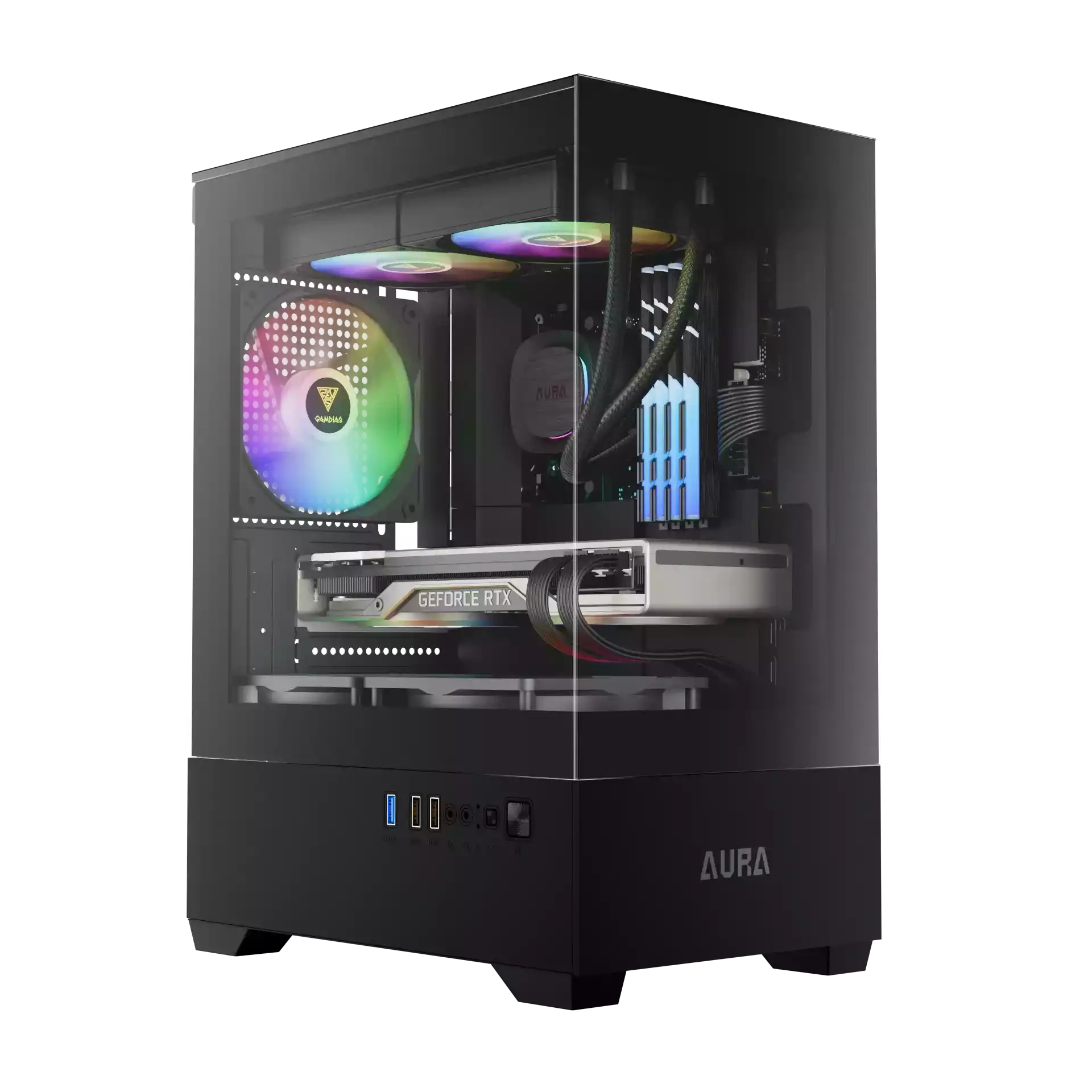 کیس گیمینگ گیم دیاس مدل AURA GC9M ARGB Black