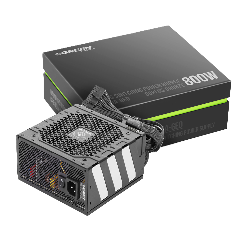 پاور غیر ماژولار گرین مدل GP800A-GED 800W