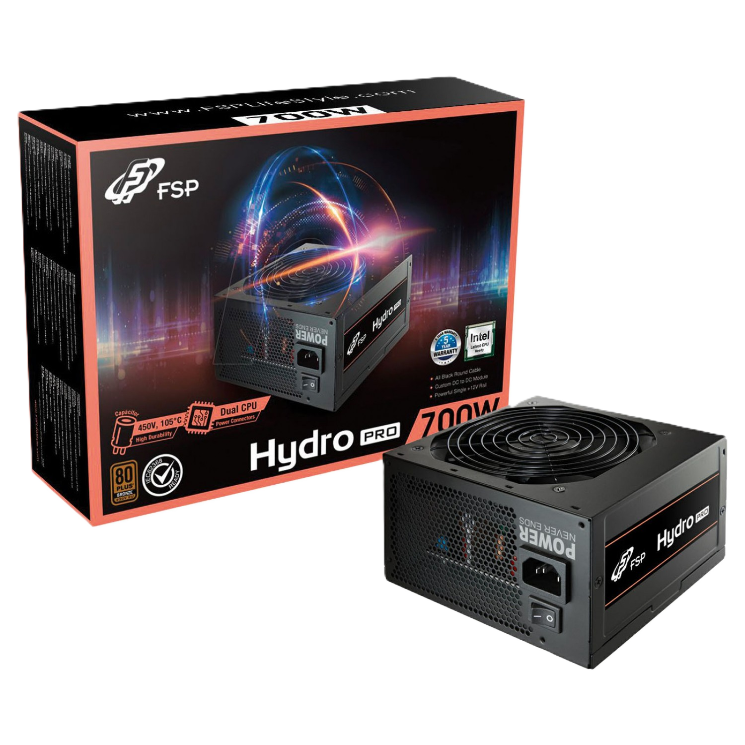 پاور غیر ماژولار اف اس پی مدل Hydro PRO(ATX3.1) 700W