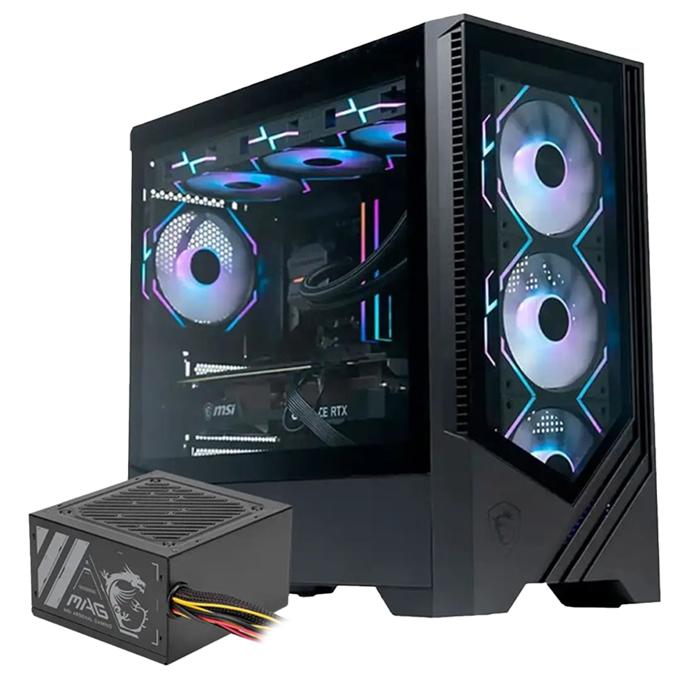 کیس و پاور گیمینگ ام اس آی مدل MAG FORGE M100A + MAG A500N-H