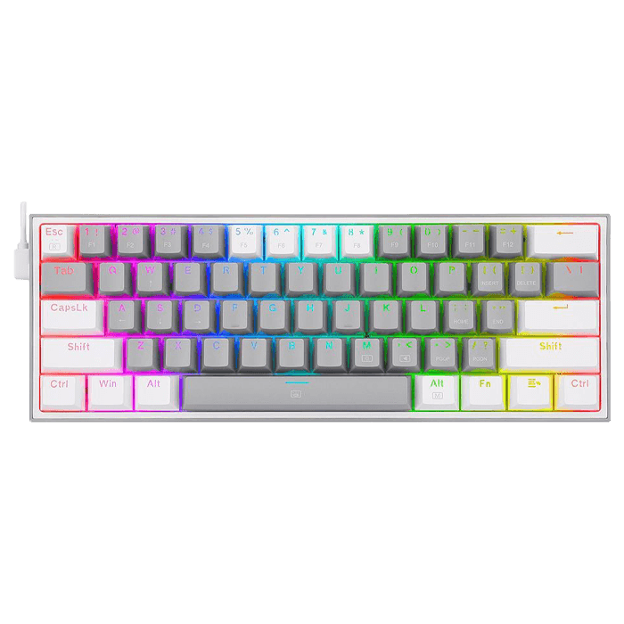 کیبورد با سیم ردراگون مدل Fizz K617 سفید طوسی