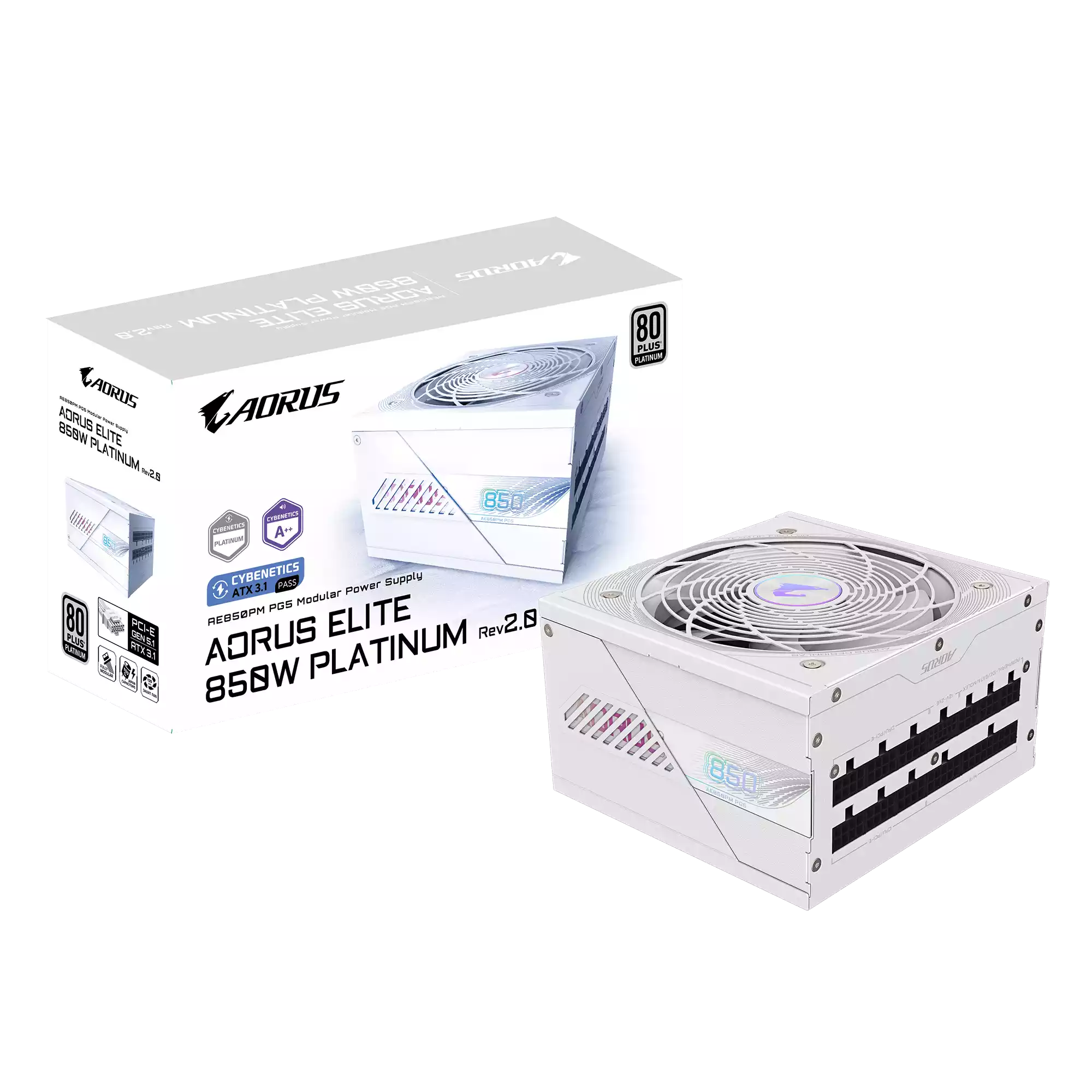 پاور ماژولار گیگابایت مدل AORUS ELITE P850W 850W PCIe 5.1 ICE (Rev. 2.0)