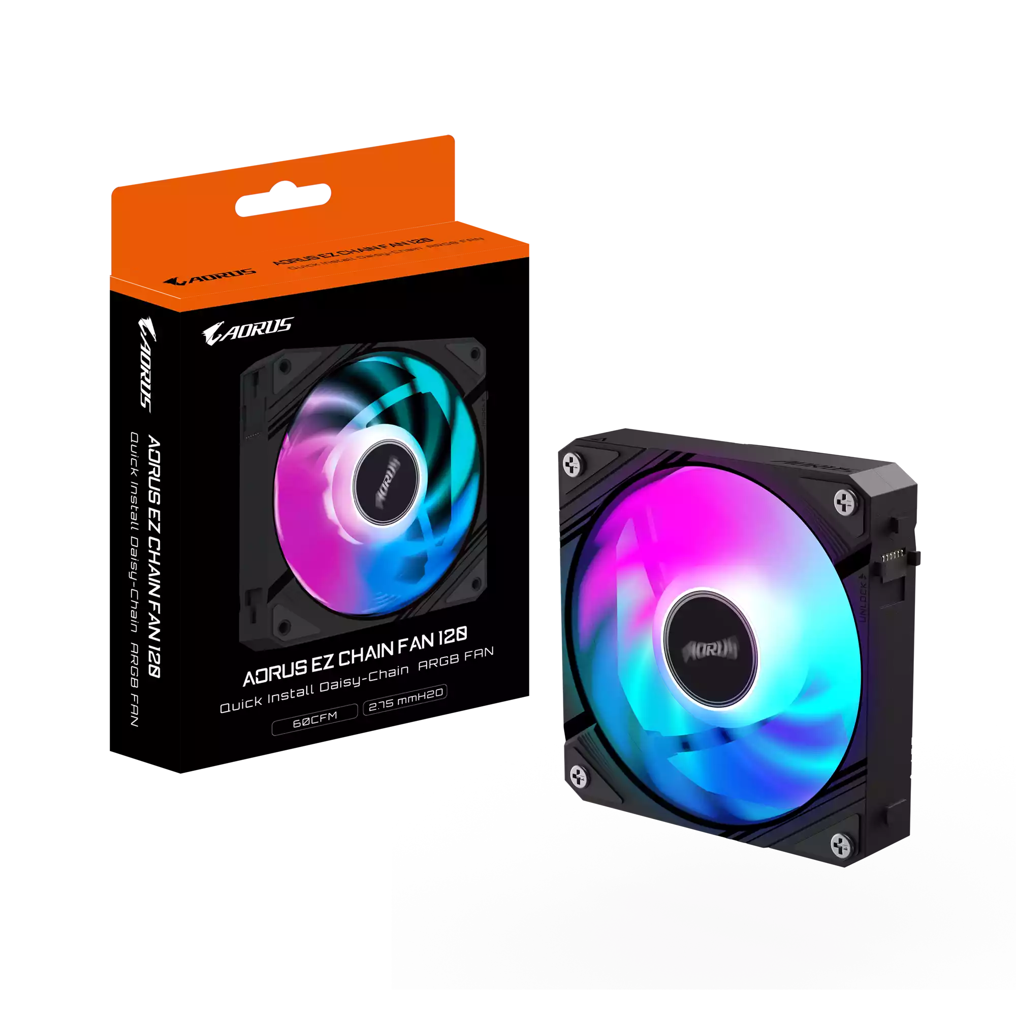 خنک کننده بادی گیگابایت مدل AORUS EZ CHAIN FAN 120 Black - تصویر 6