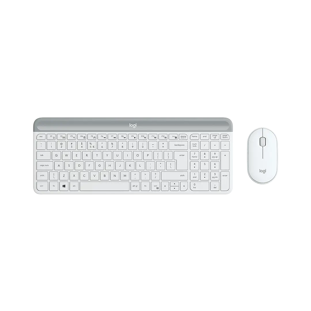 کیبورد و موس بی سیم لاجیتک مدل MK470 SLIM White