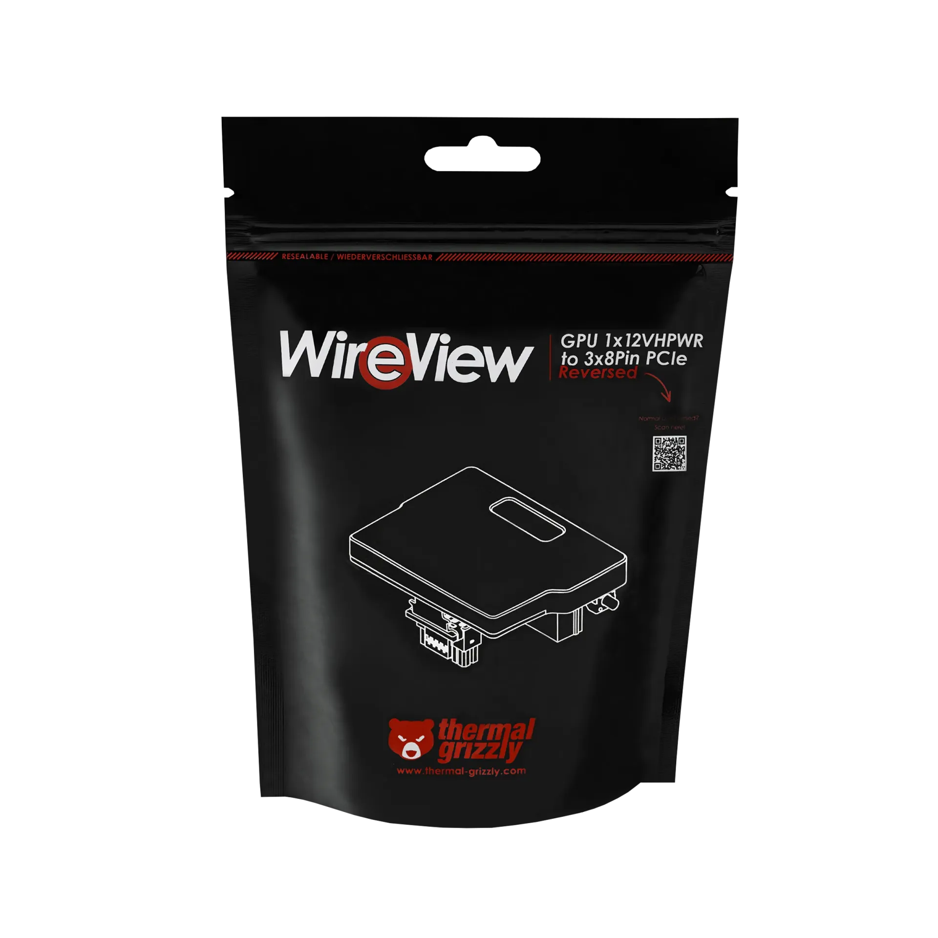مبدل کارت گرافیک ترمال گریزلی مدل WireView GPU - 1x12VHPWR to 3x8 Pin Reversed - تصویر 2