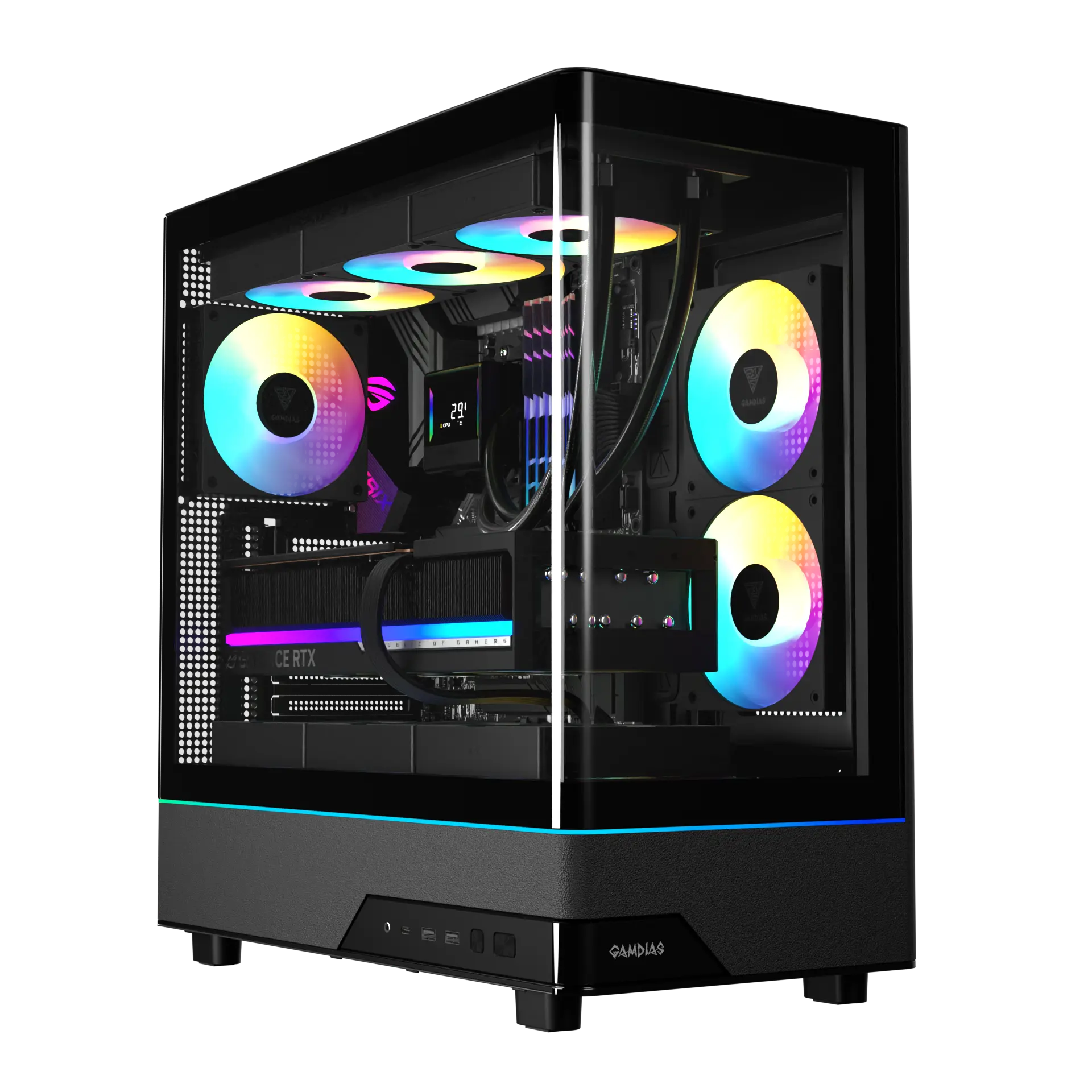 کیس گیمینگ گیم دیاس مدل ATLAS M5 CG Black