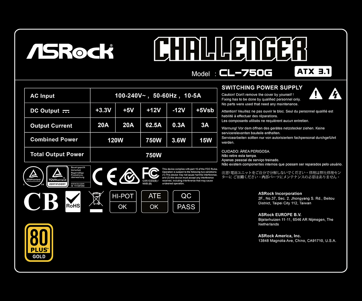 پاور غیر ماژولار ازراک مدل CL-750G 750W - تصویر 2
