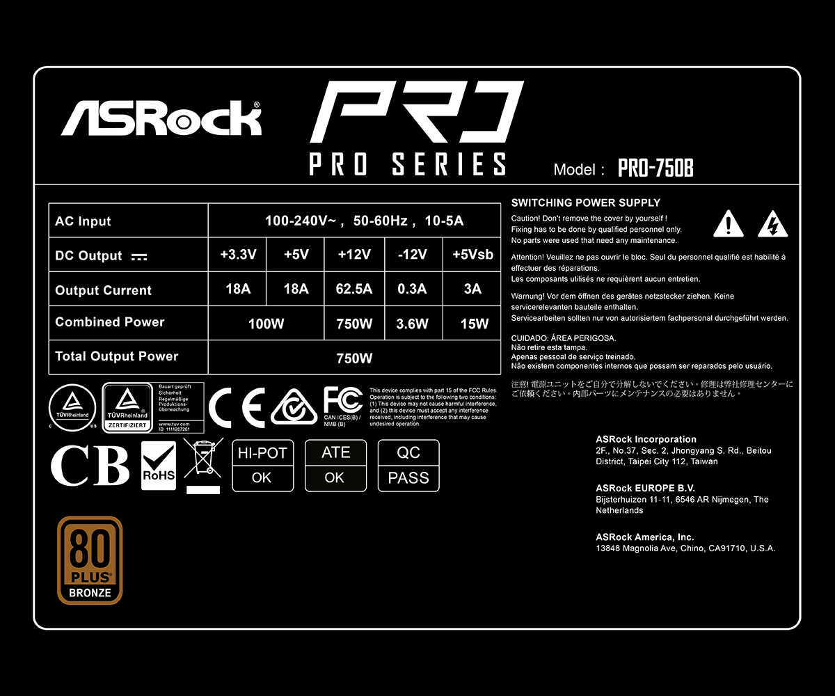 پاور غیر ماژولار ازراک مدل PRO-750B 750W - تصویر 6