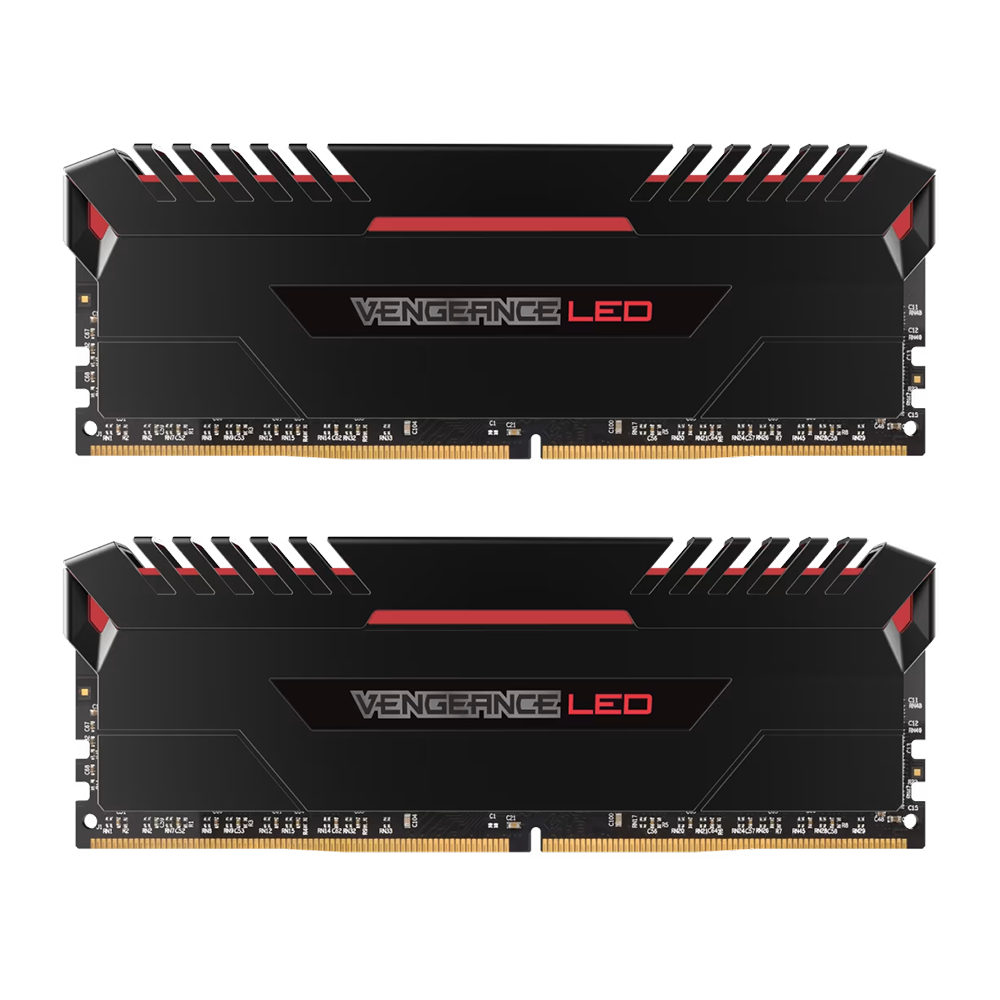 رم دو کاناله DDR4 کورسیر مدل Vengeance LED RED ظرفیت 16 گیگابایت فرکانس 3200 مگاهرتز CL15